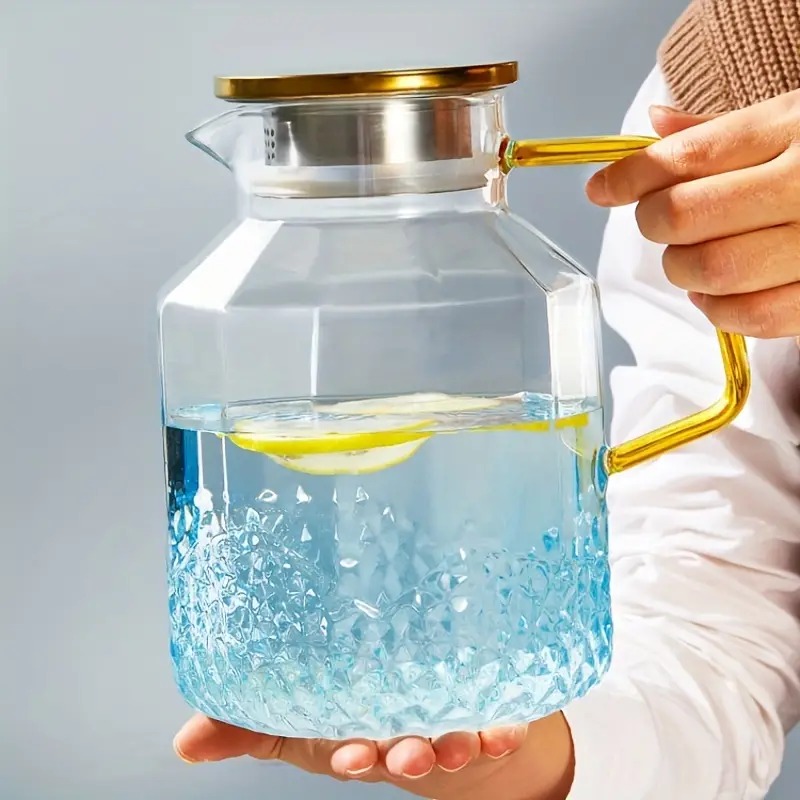 BOUSSAC Teko Pitcher Kaca Tahan Panas Api Water Jug 1.8L with 2 Cup - BSS18