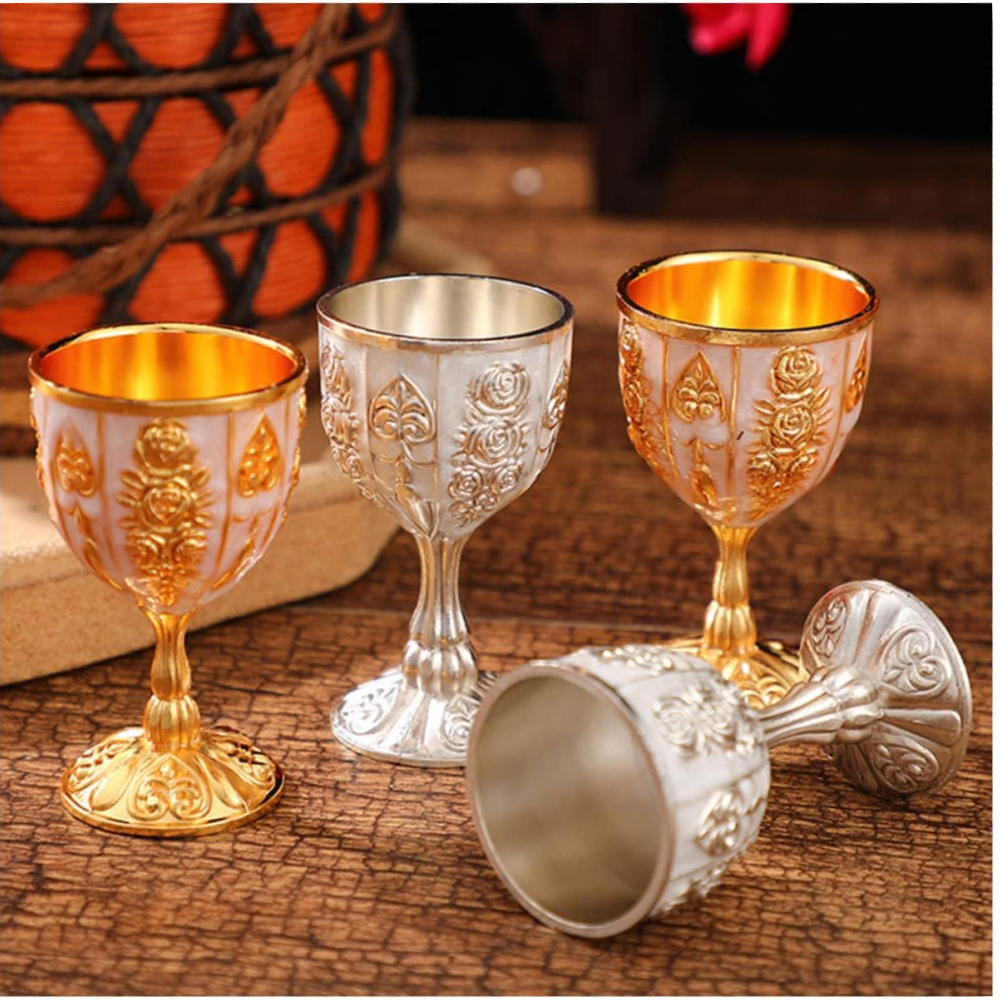PORTBLE Gelas Liquor One Shot European Vintage Carved Rose Glass 30ml - PB526