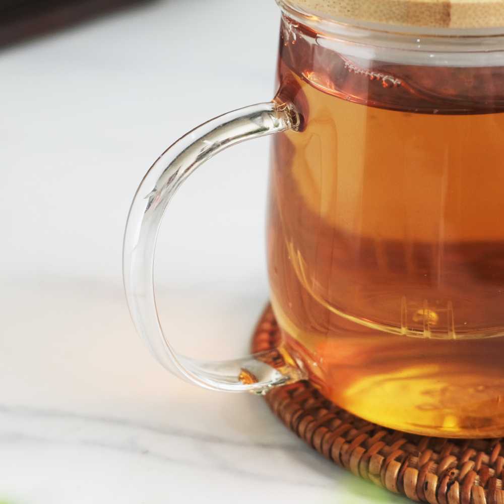 One Two Cups Cangkir Teh Saringan Kaca Tahan Panas Infuser Mug - C225 - Gambar 4