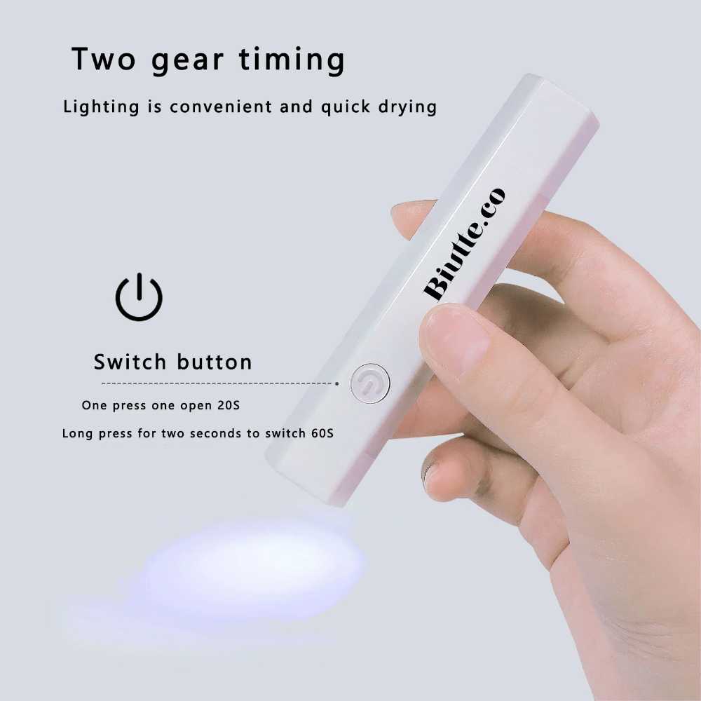 Biutte.co Pengering Kutek Mini Portable UV Nail Lamp 180mAh - CN598 - Gambar 3