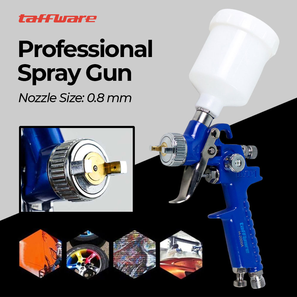 Taffware Professional Spray Gun Nozzle HVLP Airbrush 125ml - H-2000A