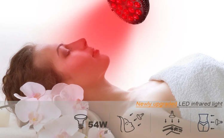 LHE Lampu Infrared Light Therapy 660nm 850nm 54W EU with Holder - LH68