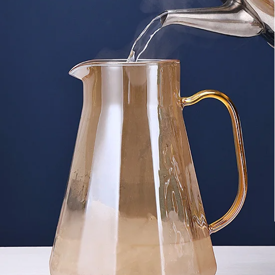 BORREY Teko Pitcher Kaca Tahan Panas Api Water Jug 1.8L with 2 Cups - FG55