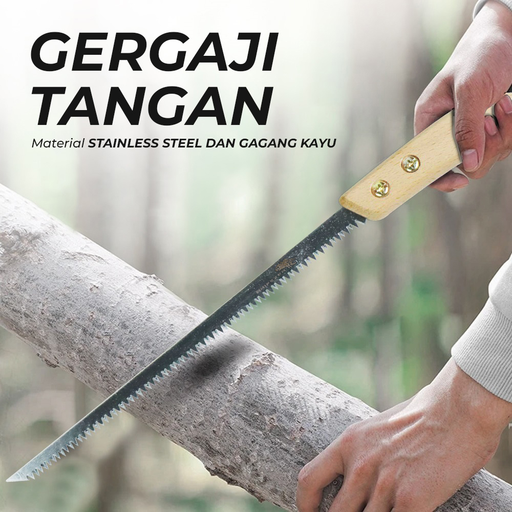 KNIFEZER Gergaji Tangan Manual Woodworking Hand Prune Saw - TO26