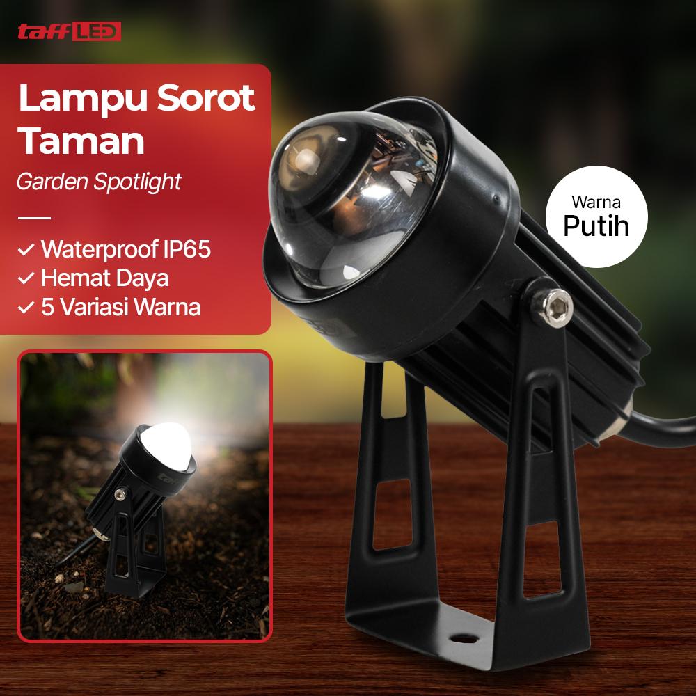 TaffLED Lampu Taman Hias Sorot Garden Spotlight Waterproof IP65 3W - KU-02