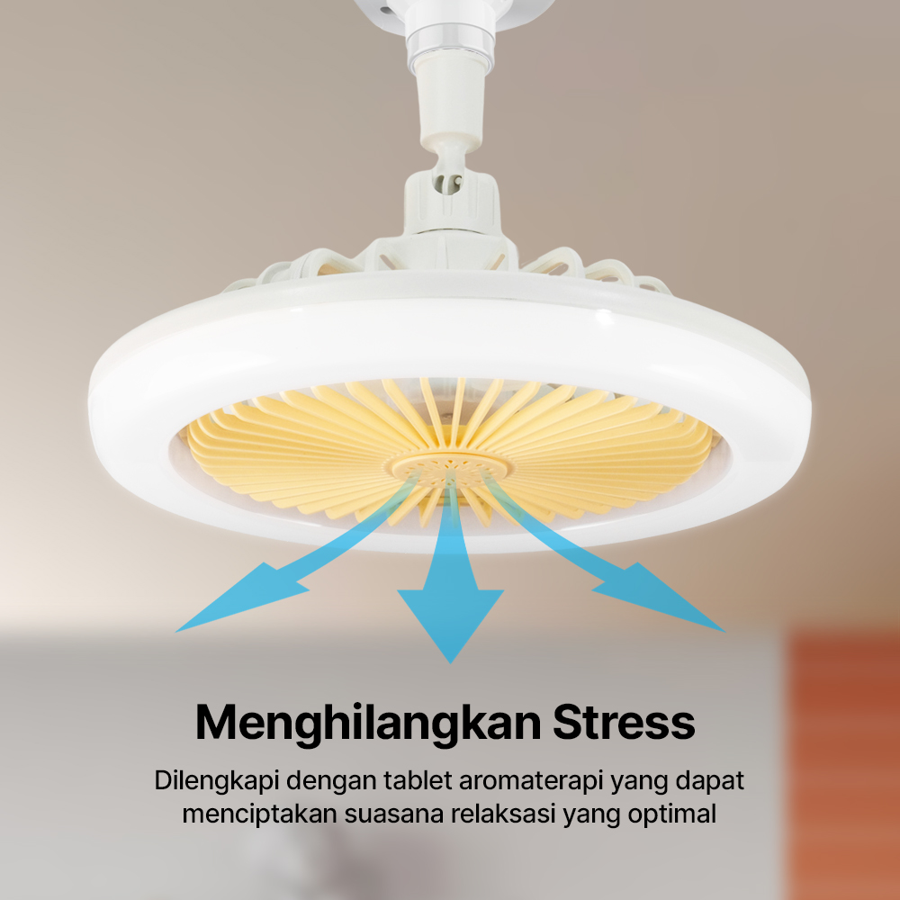WSB Lampu Kipas Angin Aromaterapi Ceiling Fan Light E27 3 Color - WSB-01