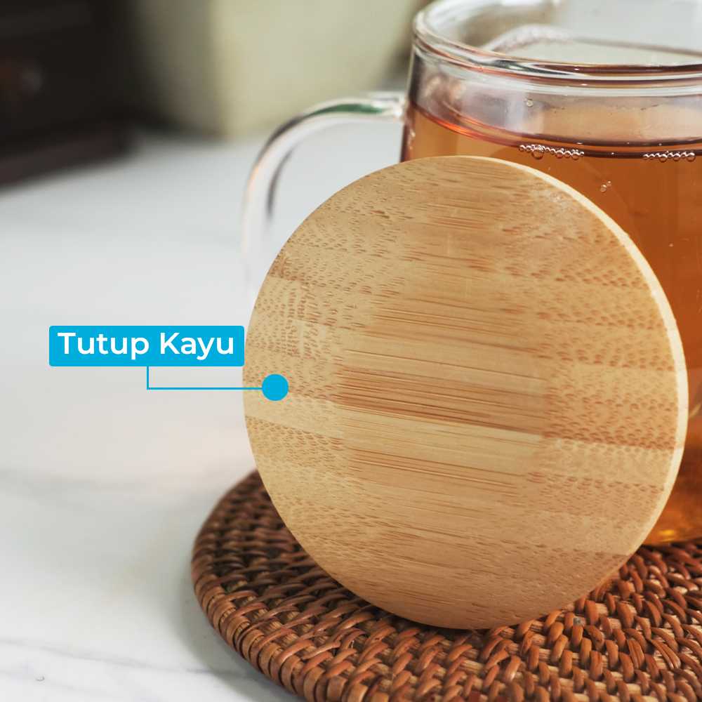 One Two Cups Cangkir Teh Saringan Kaca Tahan Panas Infuser Mug - C225 - Gambar 3