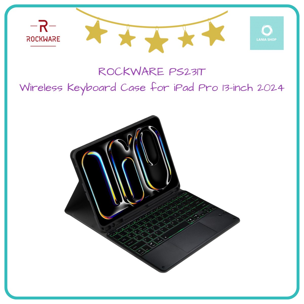 Jual ROCKWARE PS231T - Wireless Keyboard Case for iPad Pro
