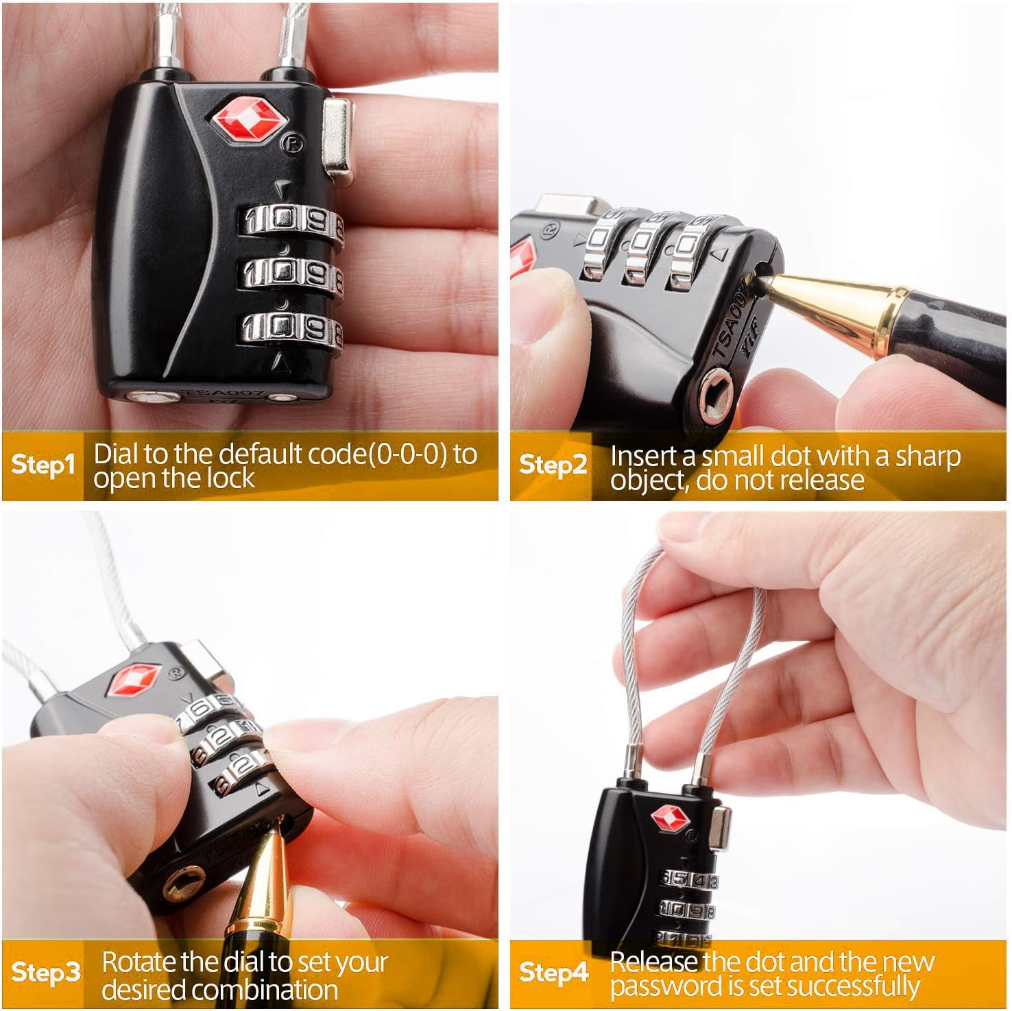 CJSJ Gembok Koper Angka 3 Digit Suitcase Password TSA Lock - TSA007