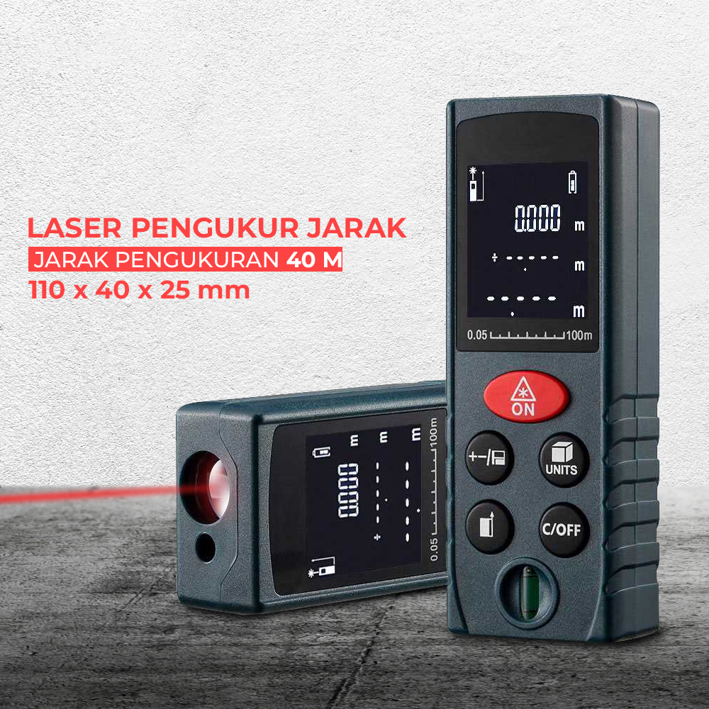Pengukur Jarak Laser Portable Distance Meter 620-690nm - D201
