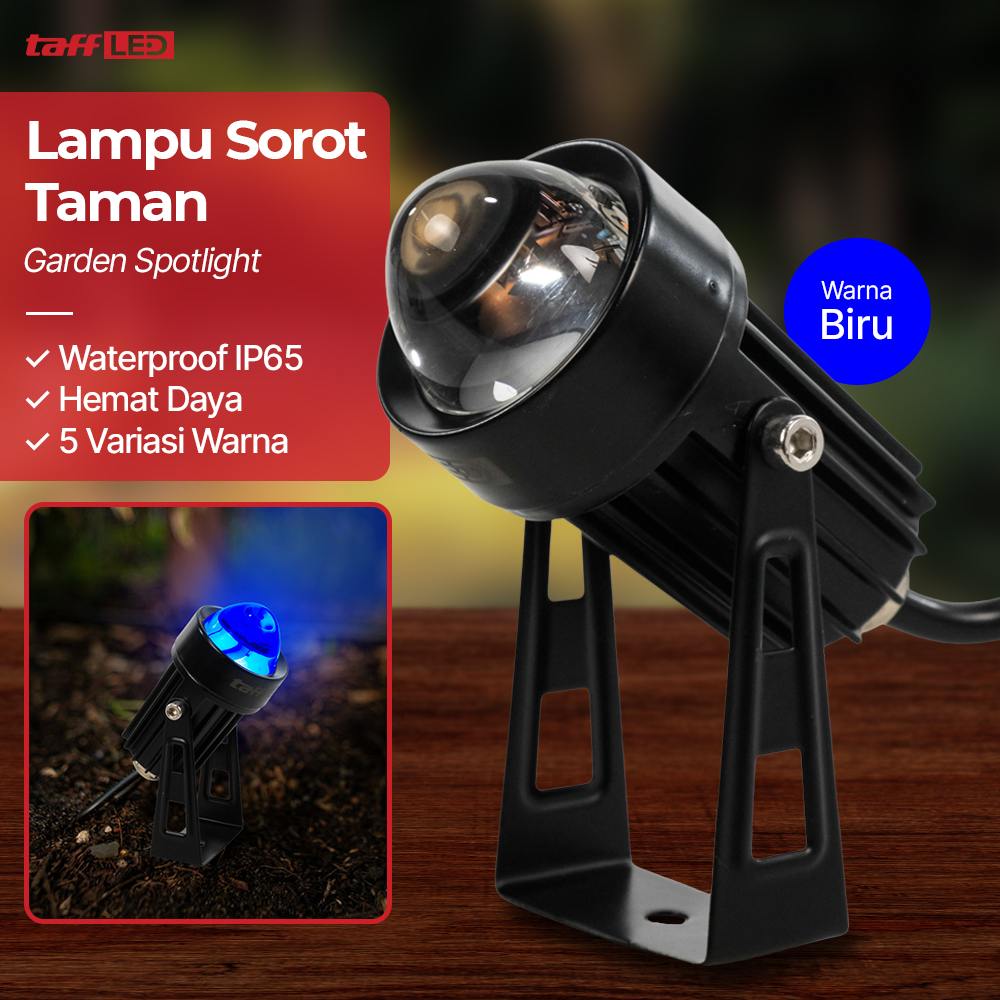 TaffLED Lampu Taman Hias Sorot Garden Spotlight Waterproof IP65 3W - KU-02