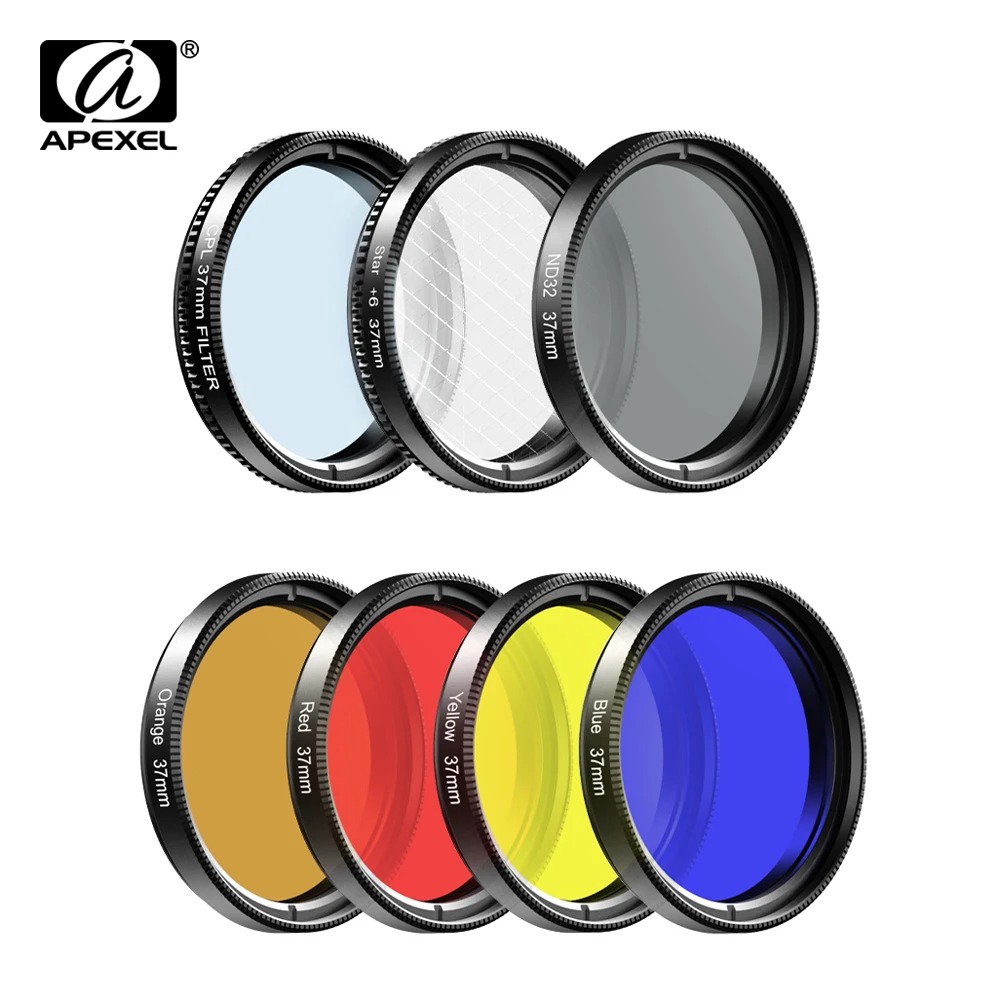 APEXEL Lensa Filter Kamera Smartphone ND CPL 7in1 37mm with Clip - APL-37UV-7F