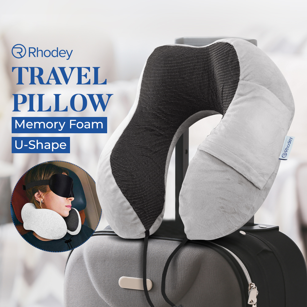 Rhodey Travel-O Bantal Leher Travel Memory Foam U-Shaped Neck Pillow - SR43