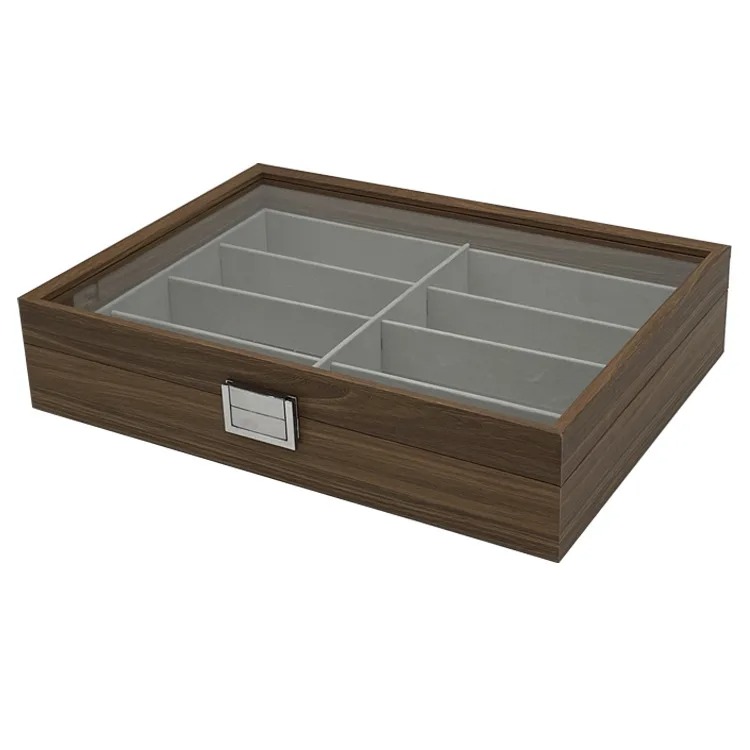 SHISHEN Kotak Display Kacamata 8 Grid Walnut Sunglasses Organizer - SKW150