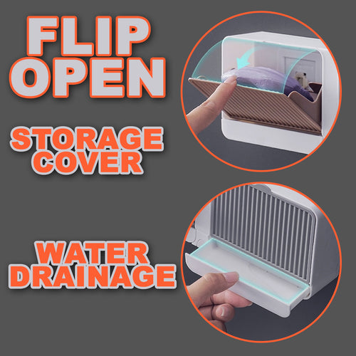 KESOTO Tempat Sabun Batang Kamar Mandi Dinding Tempel Drain Box Soap - K12
