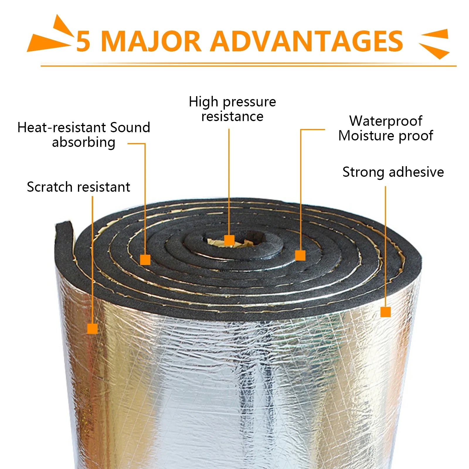 Podna Peredam Kebisingan Mobil Aluminium Foil Noise Insulation 2M 50cm - PD20