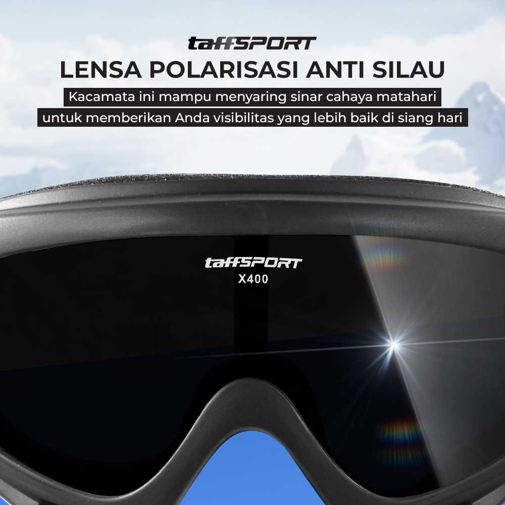 TaffSPORT Kacamata Helm Motor Goggles Ski Polarized UV400 Windproof - X400 - Gambar 4