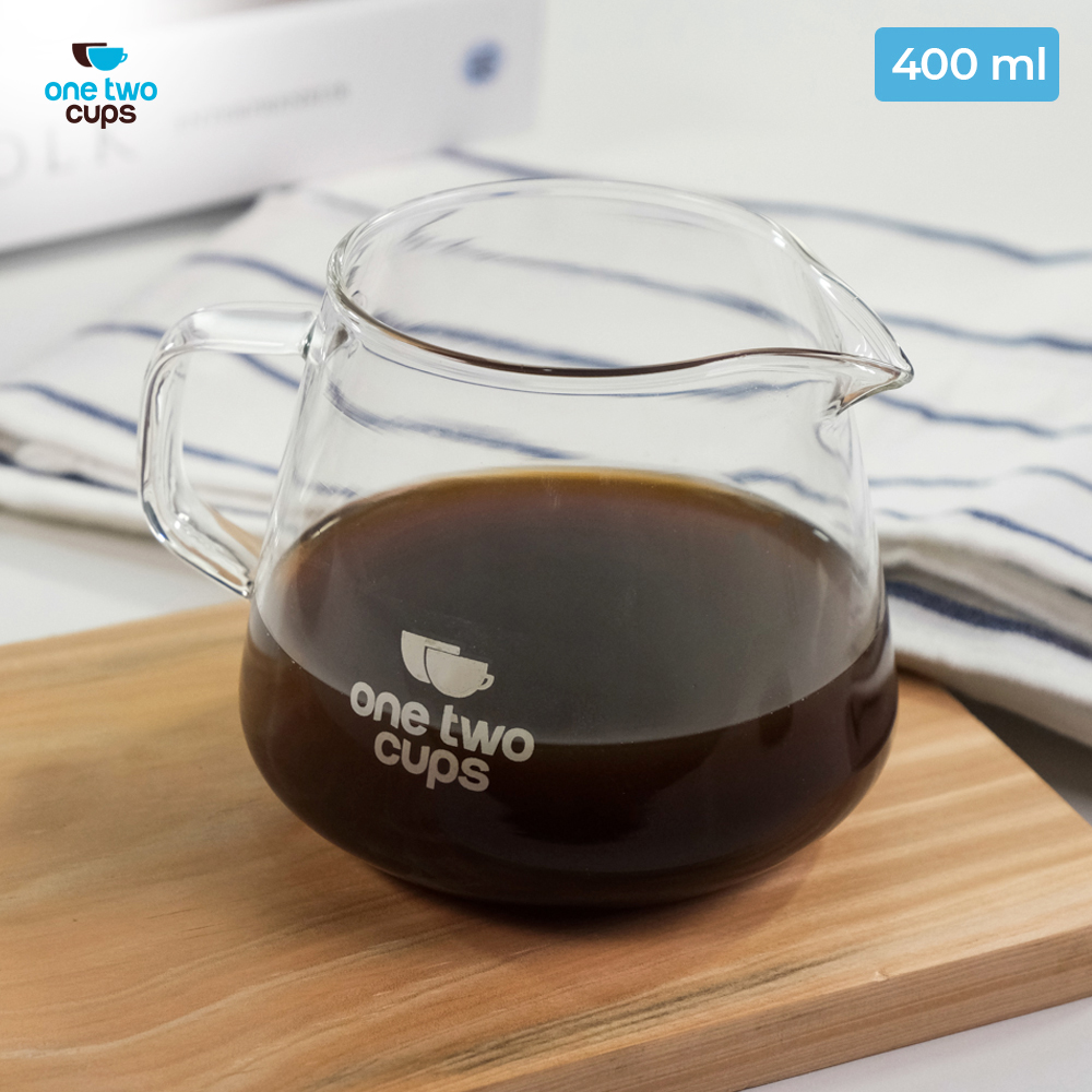 One Two Cups Teko Kopi Coffee Server V60 Drip Pour Borosilicate Glass - AI101