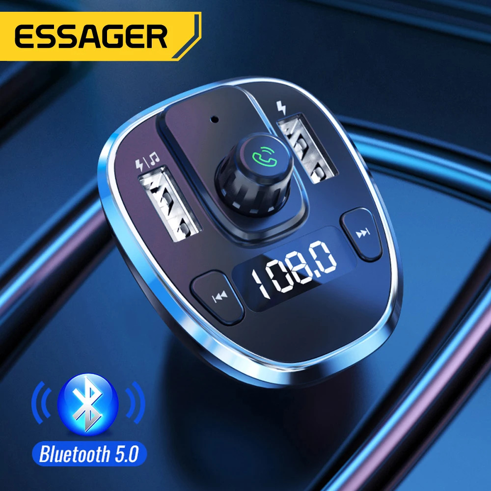 ESSAGER Car Charger Mobil Bluetooth Transmitter Audio Dual USB 3.4A - ECCFM-DG10