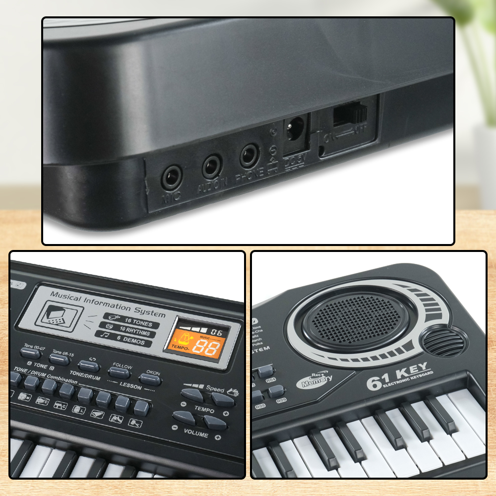 Toddi Organ Piano Digital Electronic Keyboard 61 Keys - MQ-6106