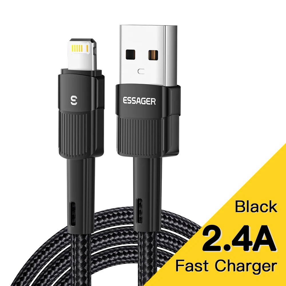 ESSAGER Kabel Data Lightning Multifungsi Fast Charging LED 2.4A 1M - ES-X18