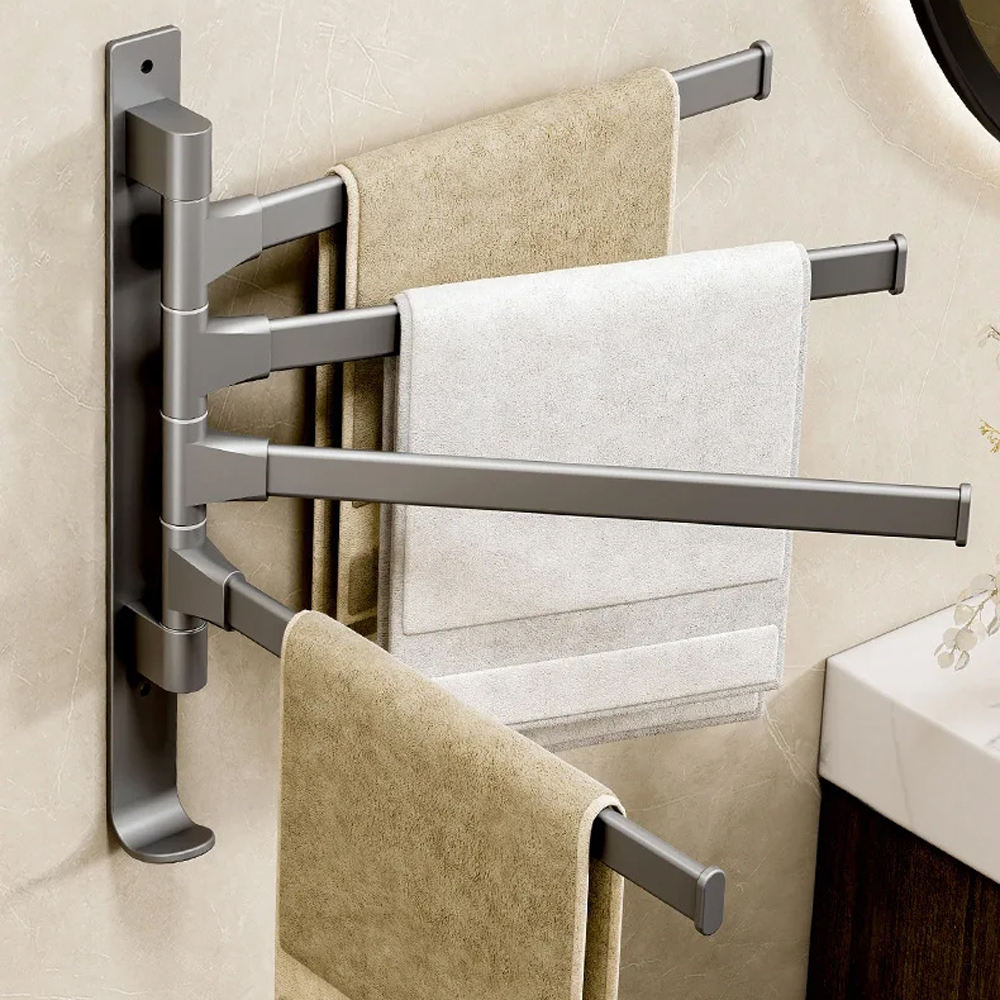 RUITHOE Gantungan Handuk Kamar Mandi Rotatable 5 Rod Swing Hanger - RT5