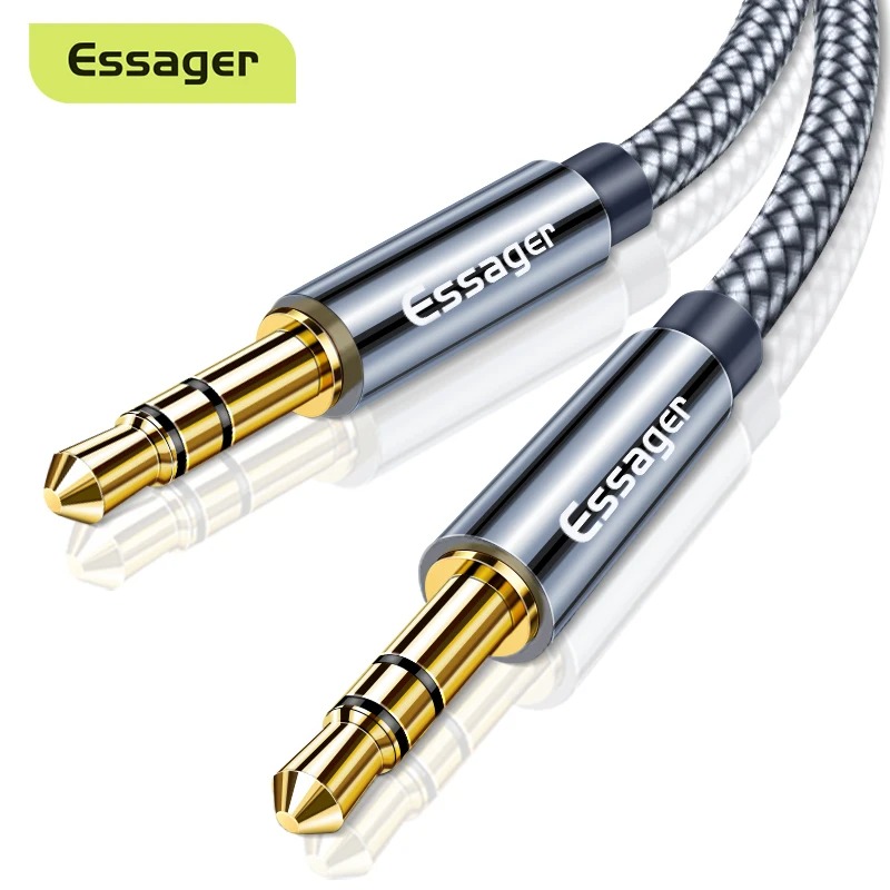 ESSAGER Kabel AUX 3.5mm Audio Male to Male Adaptor Braid 1.2M - EYP35-DY0G
