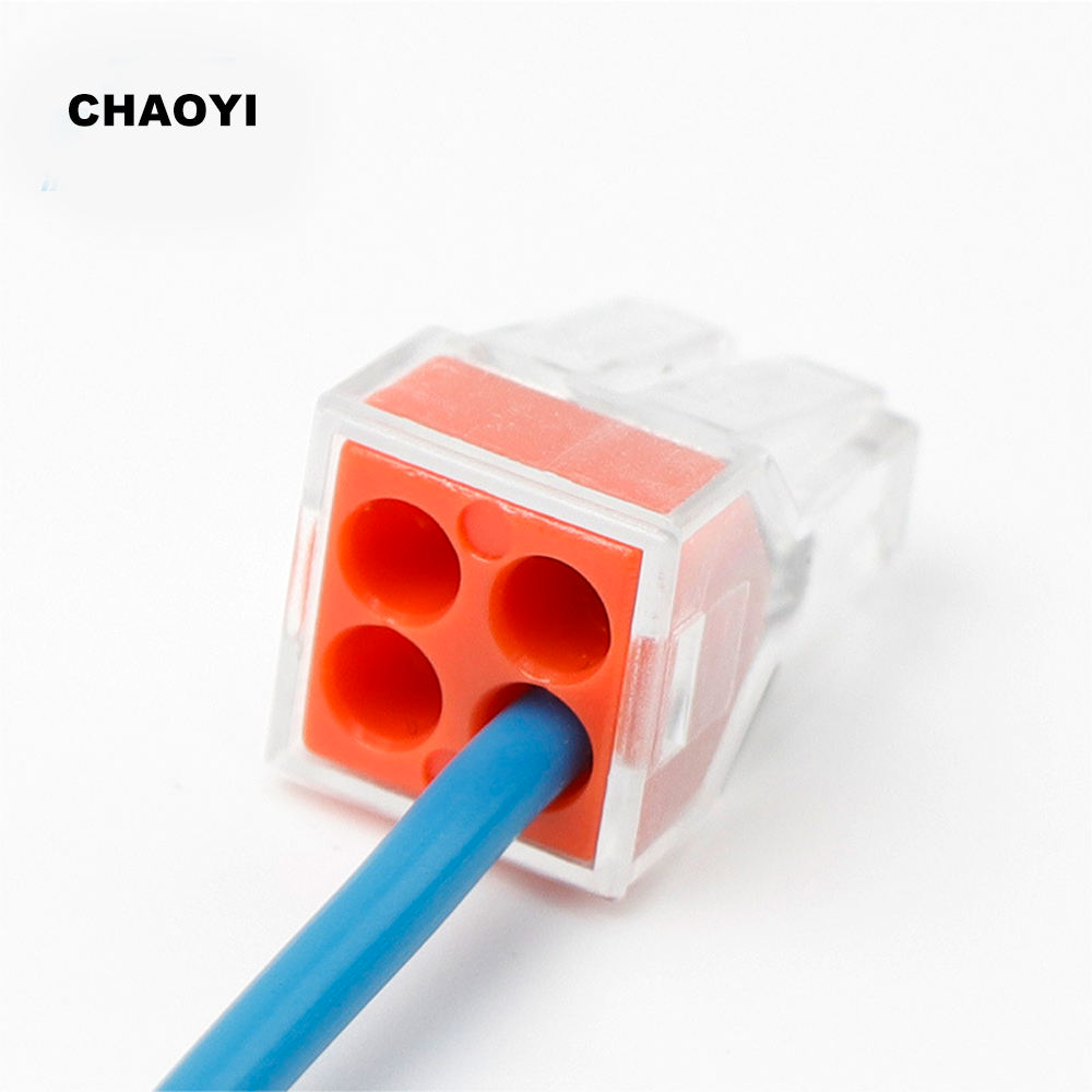 CHAOYI Terminal Blok Konektor Box Electrical Lever Wire 4 Port 78 PCS - PCT-104