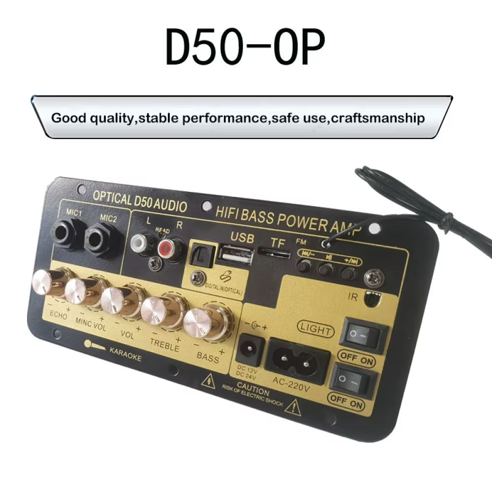 AQIYU Penguat Daya Audio Mobil Digital Amplifier Board Bluetooth 220V - D50-OP