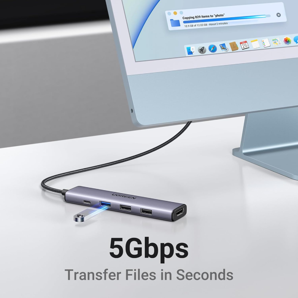 UGREEN USB Hub Type C 3.0 Adapter 5in1 USB Type C USB 3.0 USB 2.0 HDMI - CM478