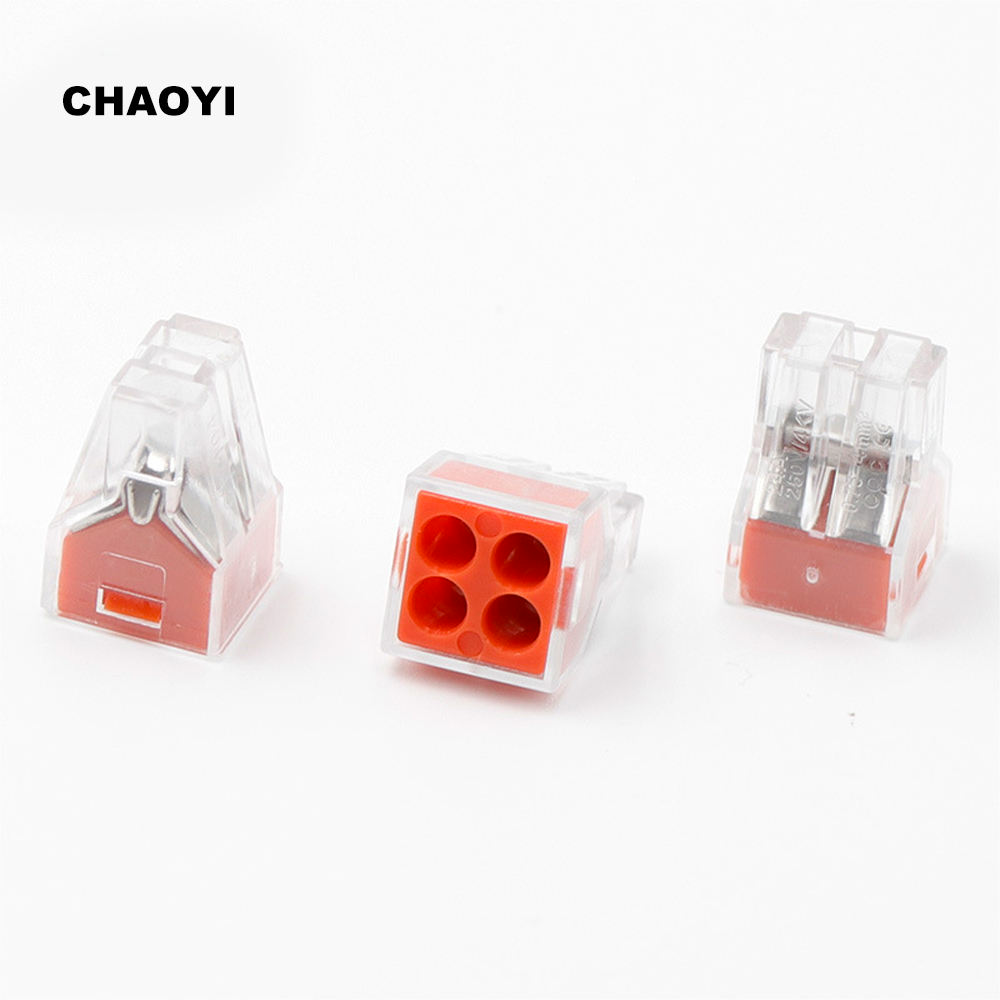 CHAOYI Terminal Blok Konektor Box Electrical Lever Wire 4 Port 78 PCS - PCT-104