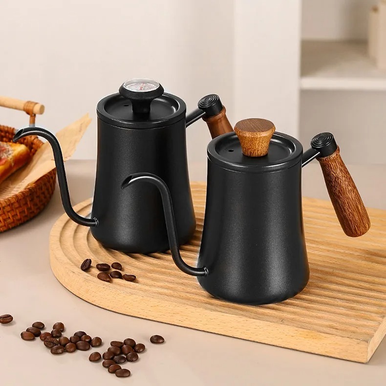 One Two Cups Teko Kopi Leher Angsa Gooseneck Kettle Thermometer 500ml - K51
