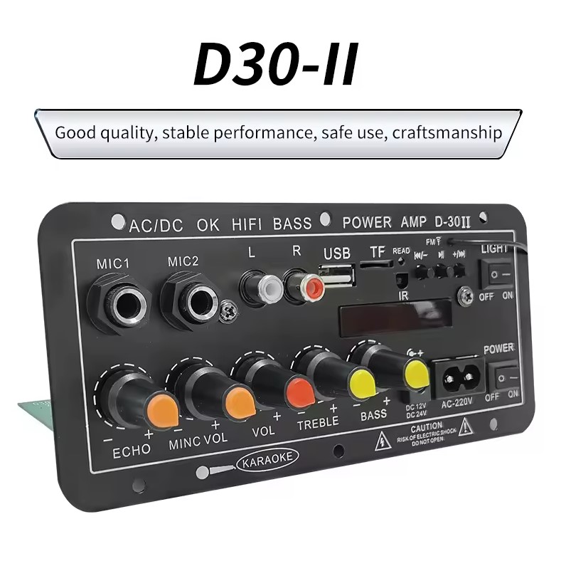 AQIYU Amplifier Board Audio Bluetooth USB FM Subwoofer DIY 30W - D30-II