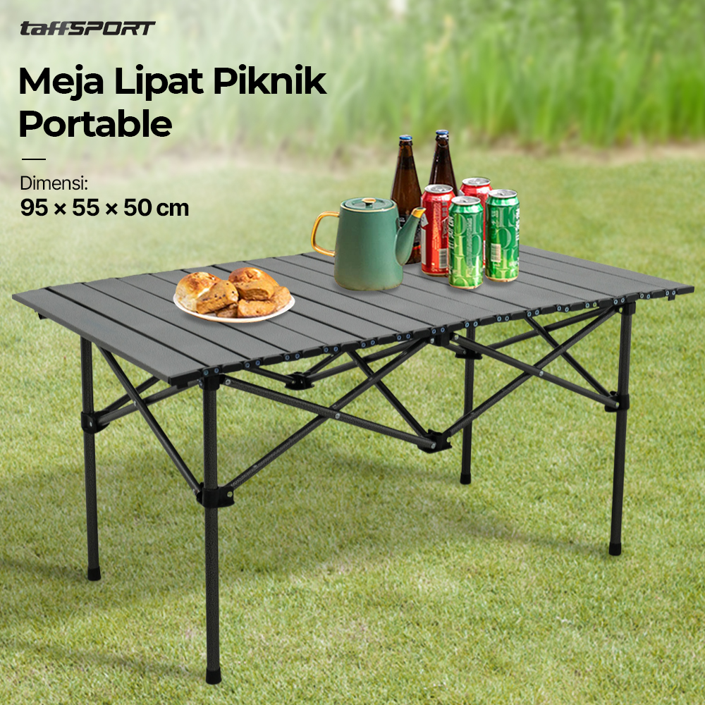 TaffSPORT Meja Lipat Piknik Portable Foldable Camping Table with Bag - AF59