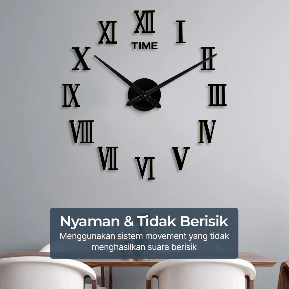 TaffHOME Jam Dinding Besar DIY Giant Clock Quartz 90-100cm - DIY-106
