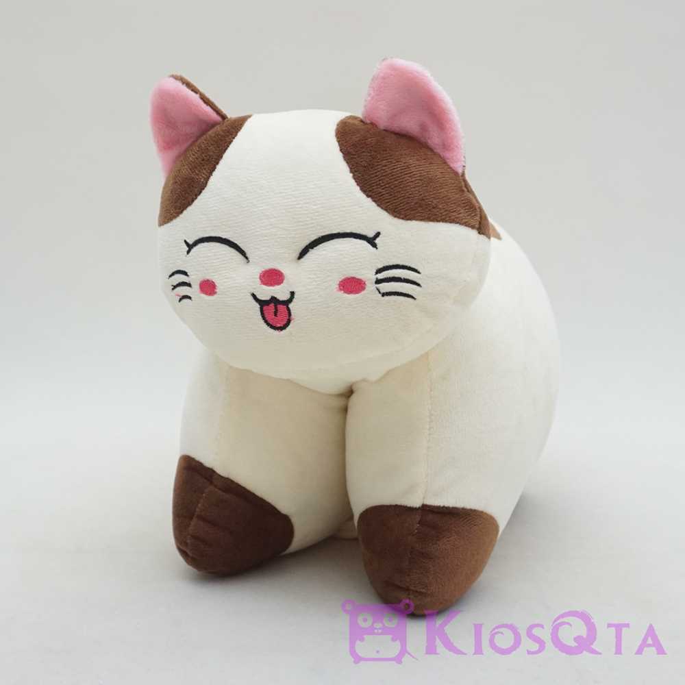 Jual boneka bantal lipat kucing cute cat coklat krem medium