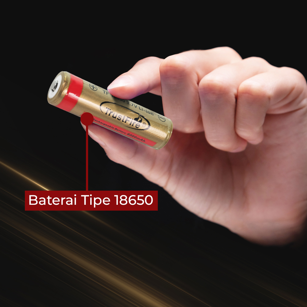 TrustFire Baterai Rehargeable 18650 Li-Ion 3.7V 6000mAh 1 PCS - BRC18650