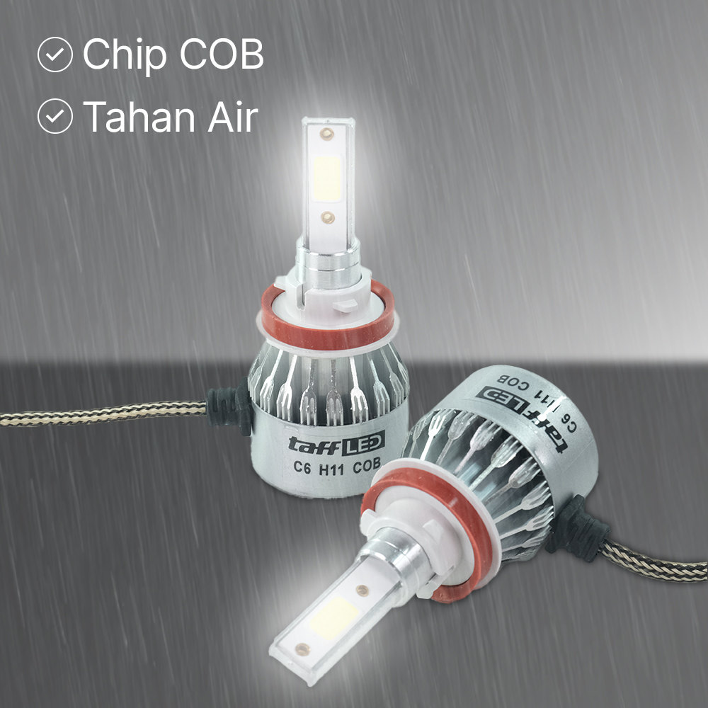 TaffLED Lampu Depan Mobil Headlight LED H11 COB Cool White 2 PCS - C6
