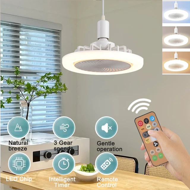 TIASTHAN Kipas Angin Gantung Lampu LED Tri Color with Remote Control - TS69