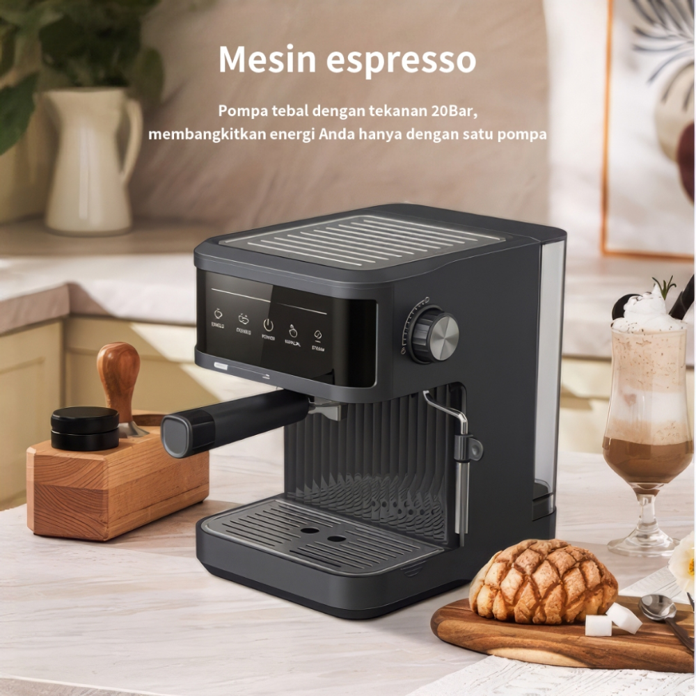 JIAYIN Mesin Kopi Espresso Coffee Maker Frothing 20 Bar 850W 1.8L - MK-868