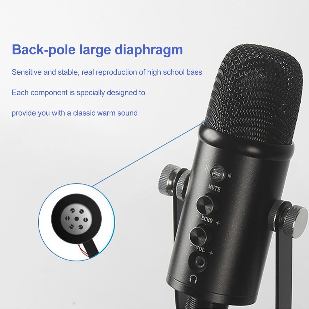 LEEDOAR Mikrofon Kondenser USB Condenser Microphone with Arm Stand - BM-86