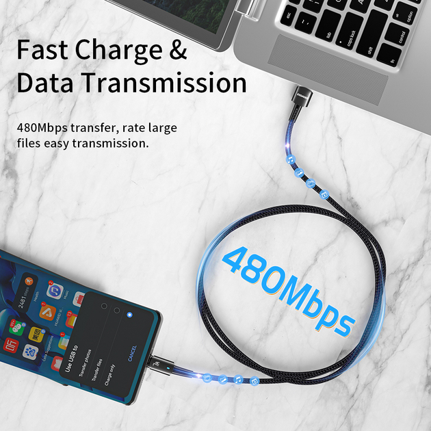 ESSAGER Kabel Data USB Type A to Type C Multifungsi Fast Charging 7A - ES-X16