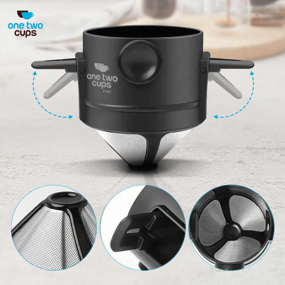 One Two Cups Filter Penyaring Kopi Portable Cone Coffee Dripper - F-401 - Gambar 2