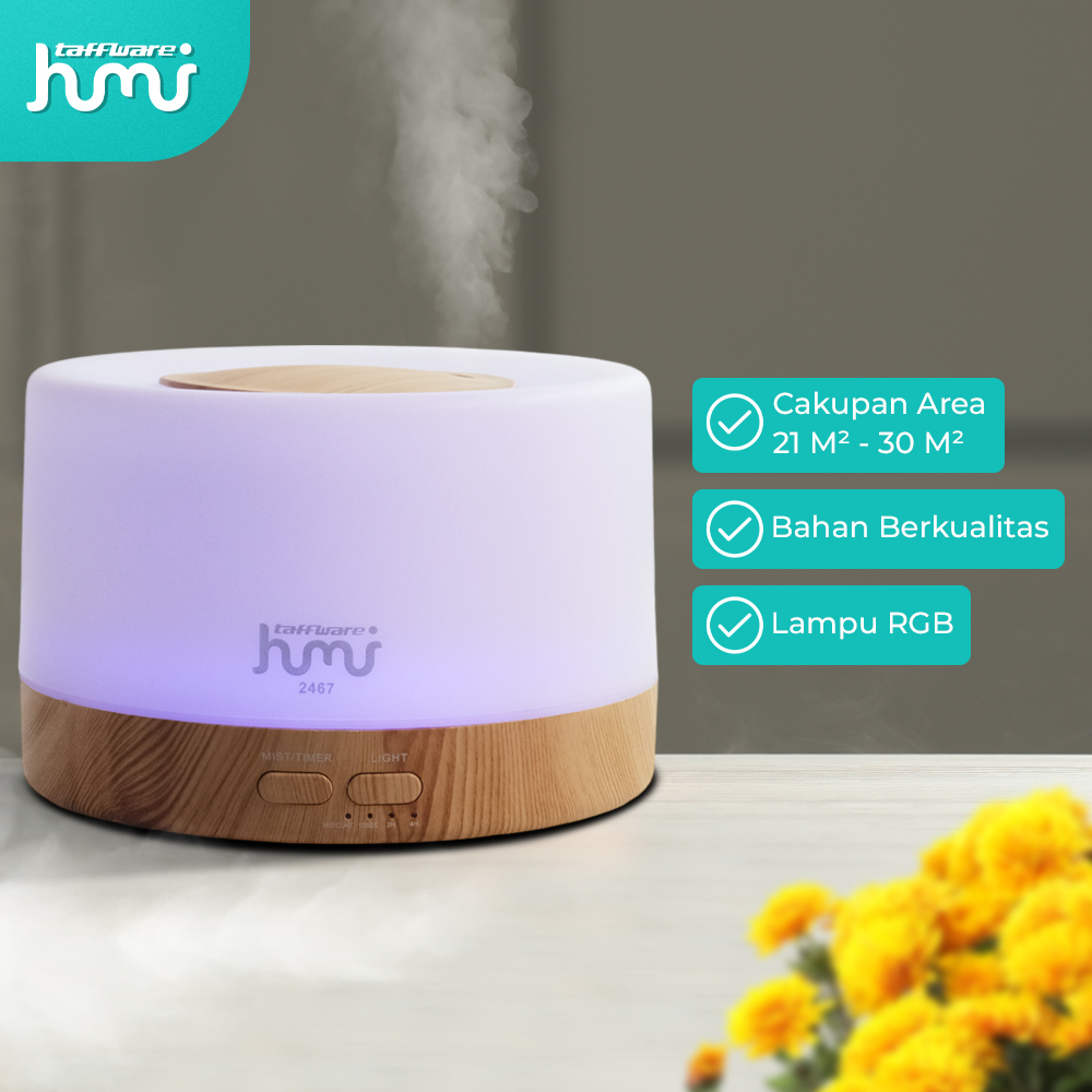 Taffware HUMI Air Humidifier Mini Ultrasonic Diffuser RGB 500ml Remote - 2467