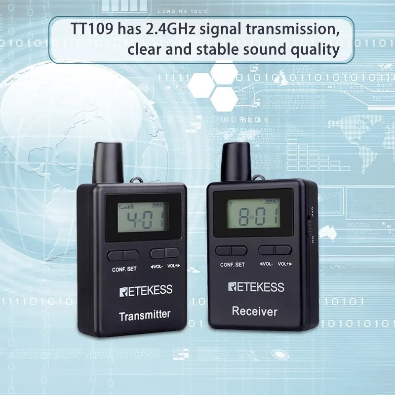 RETEKESS Audio Tour Guide Wireless Receiver 1500mAh with Earphone - TT109