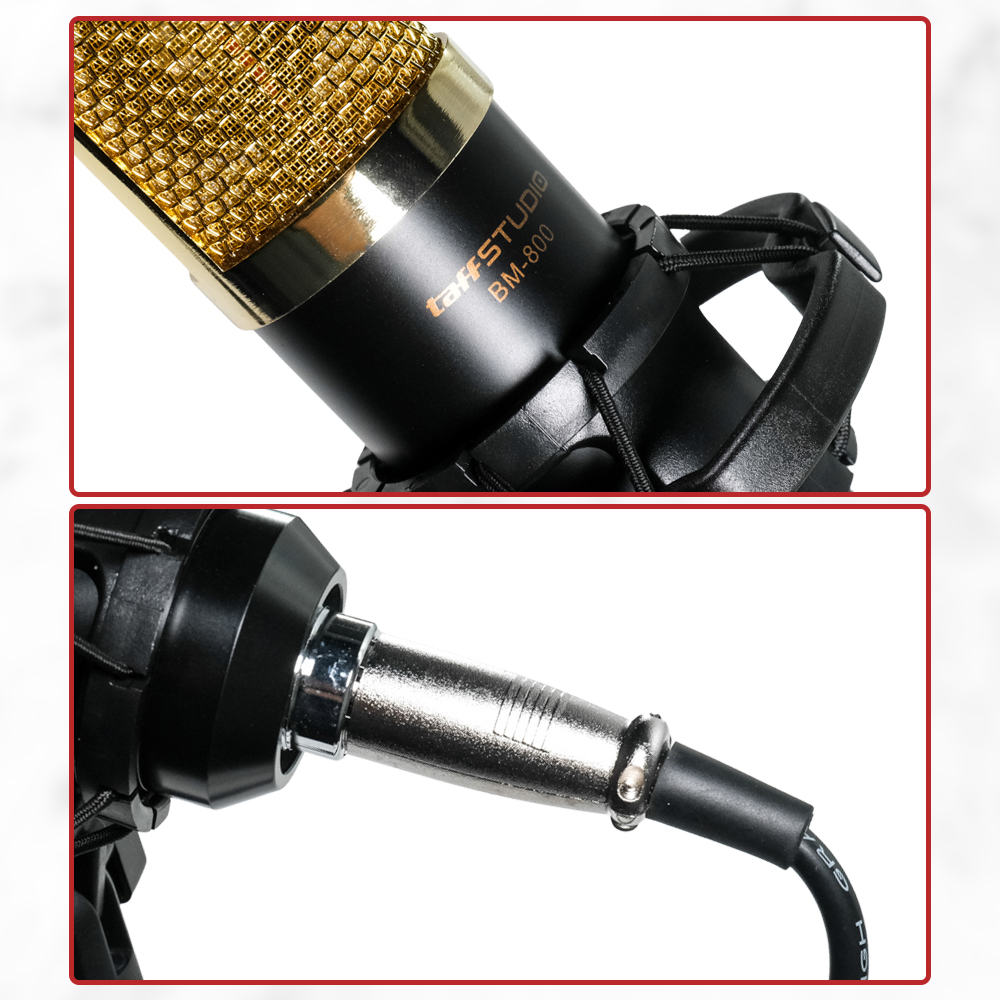 TaffSTUDIO Mikrofon Kondenser XLR Condenser Microphone with Holder - BM-800