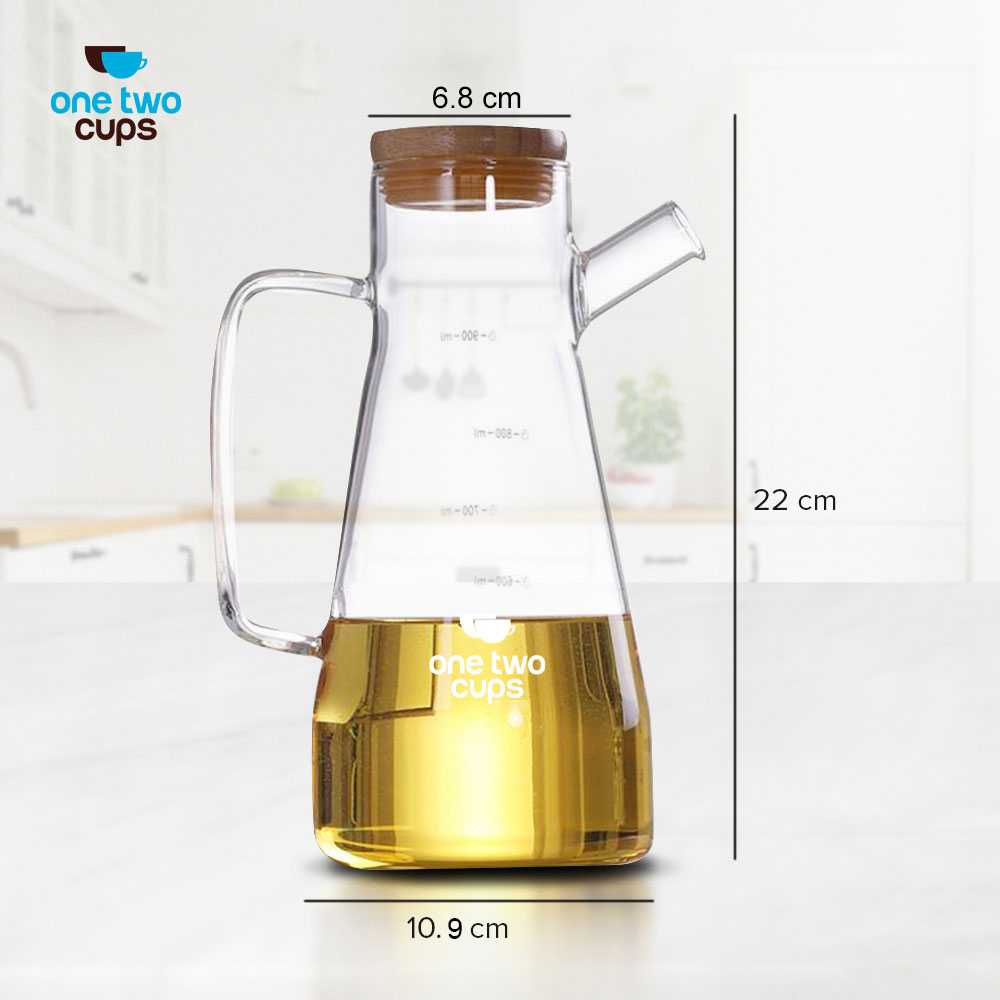 One Two Cups Botol Minyak Borosilicate Glass Oil Pot 900ml - S2079 - Gambar 6