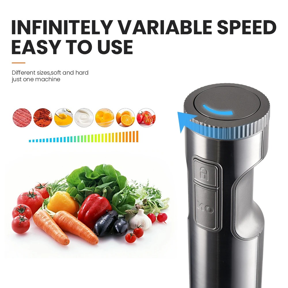 MIUI Hand Blender 4in1 Whisk Mixing Beaker Food Processor 15000RPM - H1