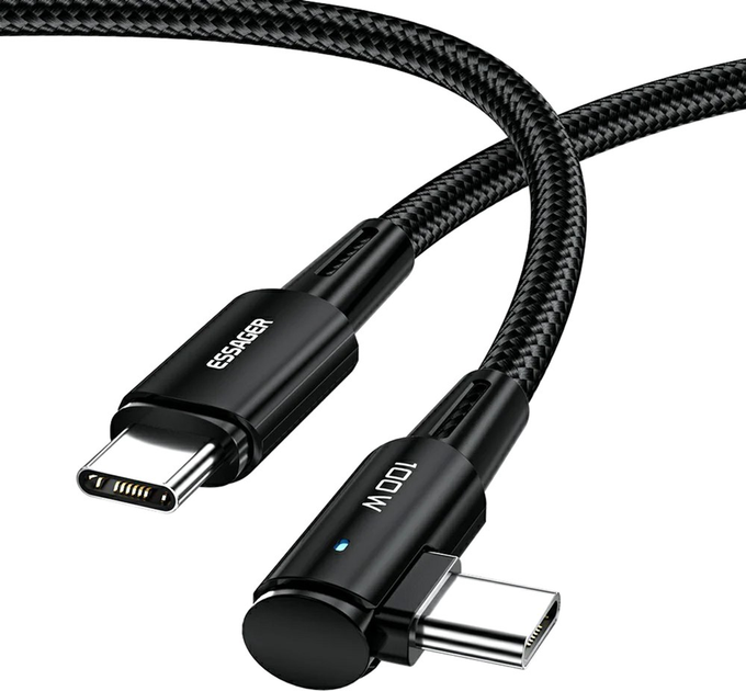 ESSAGER Kabel Data Type C to C PD Fast Charging L Shaped 5A 100W - ES-X23