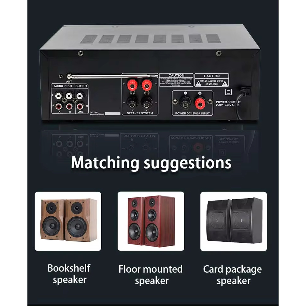 TaffSTUDIO Amplifier Mixer Audio Bluetooth USB Karaoke - AV-MP326BT